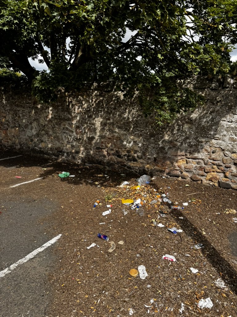 Local public car park - covered in rubbish. So many UK car parks and streets are now like this. The decline in basic local council maintenance is really noticeable - especially since the Covid era. We are paying increased council tax bills for a shoddy public service provisions.