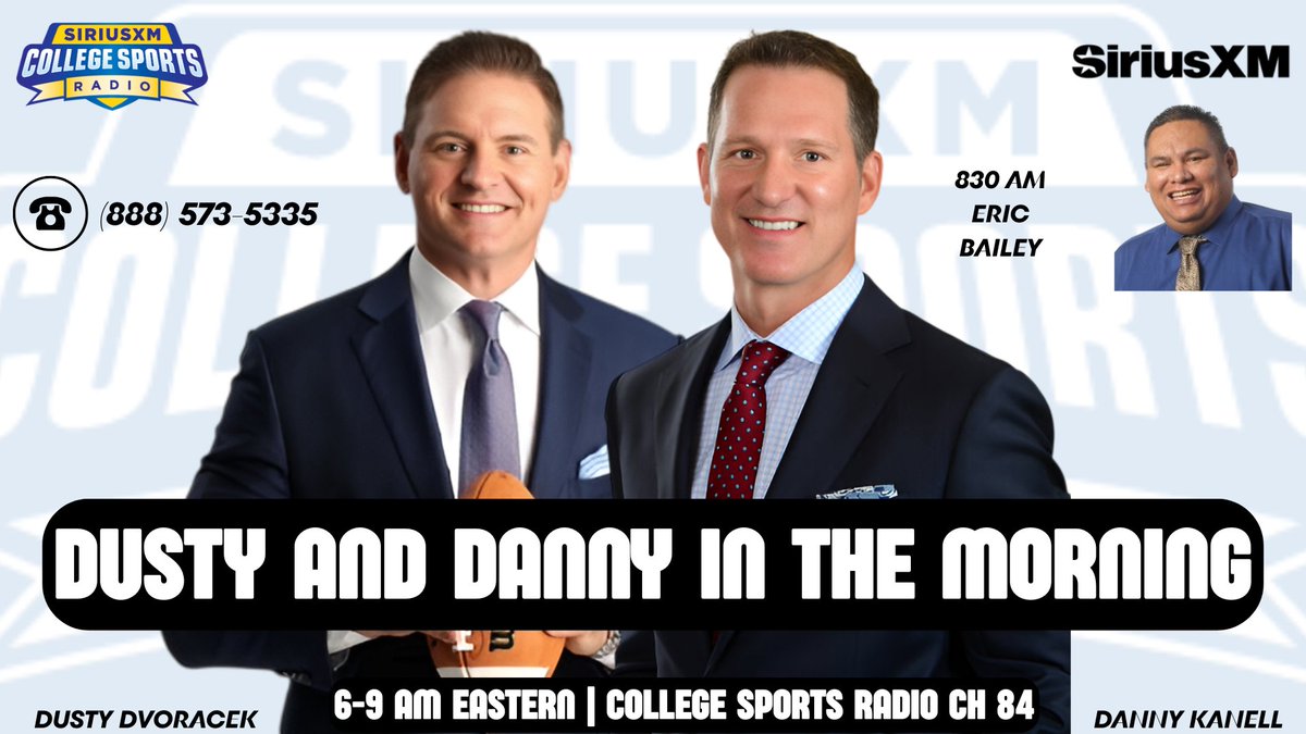 rbalick's tweet image. Dusty and Danny in the Morning is LIVE on @SXMCollege 84!

@DustyDvoracek &amp;amp; @dannykanell breakdown Day 2 of Big 12 Media Days, Deion Sanders makes an appearance, Mike Gundy talks about turning Oklahoma State around and SO MUCH MORE!!

830 @EricBaileyTW