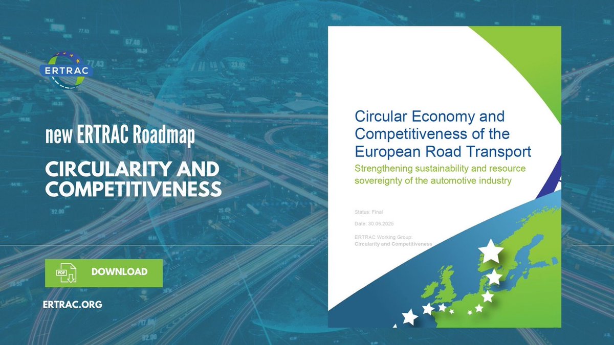 ERTRAC_EU's tweet image. 👏 Welcome to the new #ERTRAC Roadmap: #Circular Economy and #Competitiveness of the European Road Transport! 🚗🚌🚛
Discover the exciting opportunities of circular #economy for 🇪🇺 road transport, which will give the sector a competitive edge.
🔗 bit.ly/44JqBI8