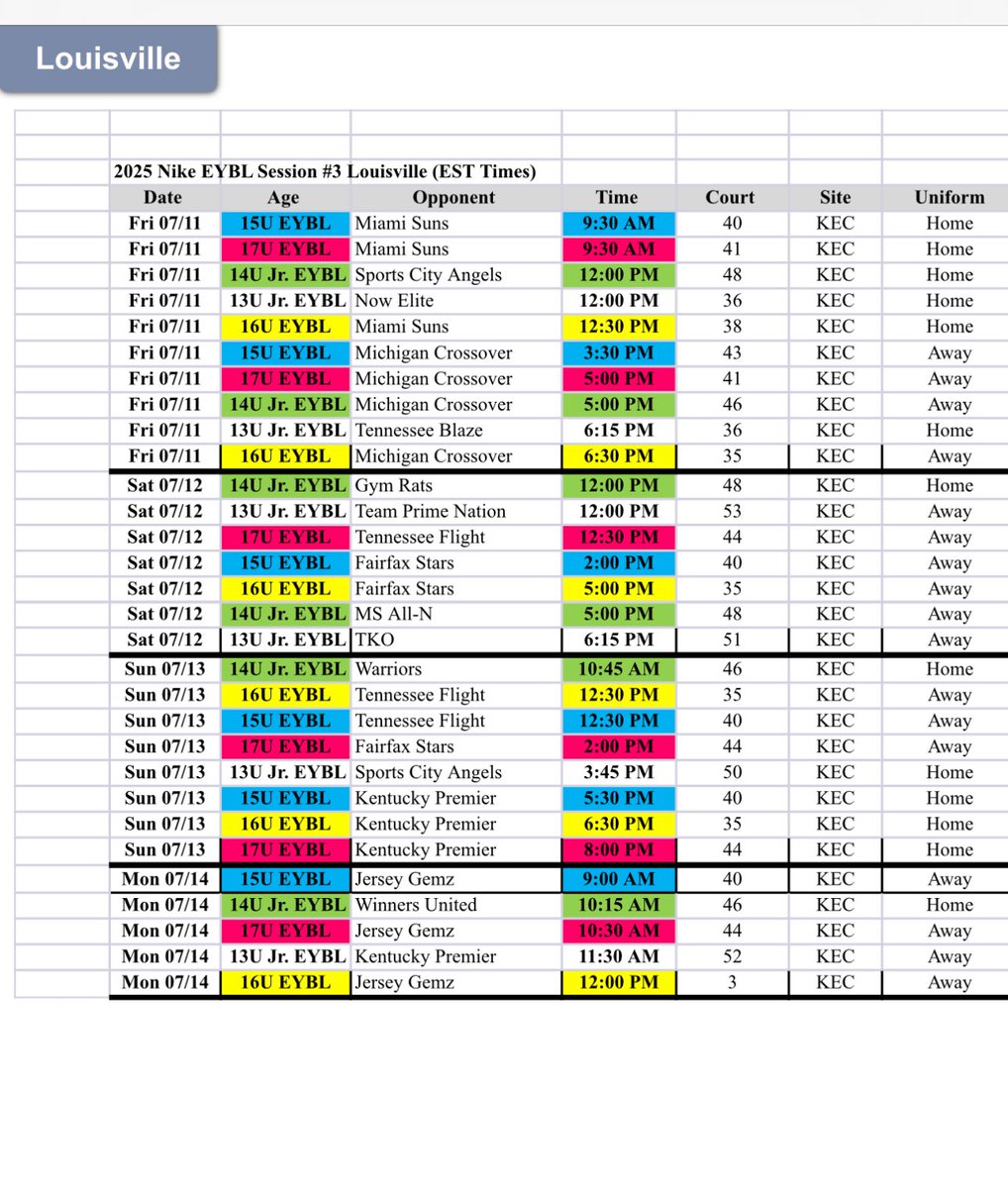 IT’s TIME!  <a href="/NikeGirlsEYBL/">Nike Girls EYBL</a> Stop #3 Louisville <a href="/philly_rise/">Philly Rise</a>