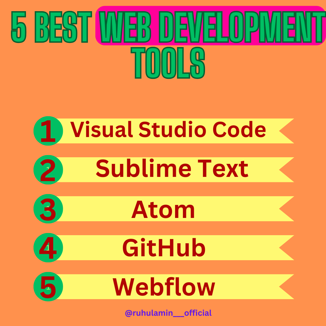 Ruhul_____Amin's tweet photo. Top 5 Must-Have Web Development Tools in 2025 🚀

#WebDevelopment #FrontendDeveloper #CodingLife #WebDevTools #VSCode #FigmaDesign #GitHub #TechTrends2025 #DeveloperTools #WebDesigner #HTMLCSS #JavaScriptDev #WebDevCommunity #CodeNewbie #Bootstrap5 https://t.co/6EwSz5iHid