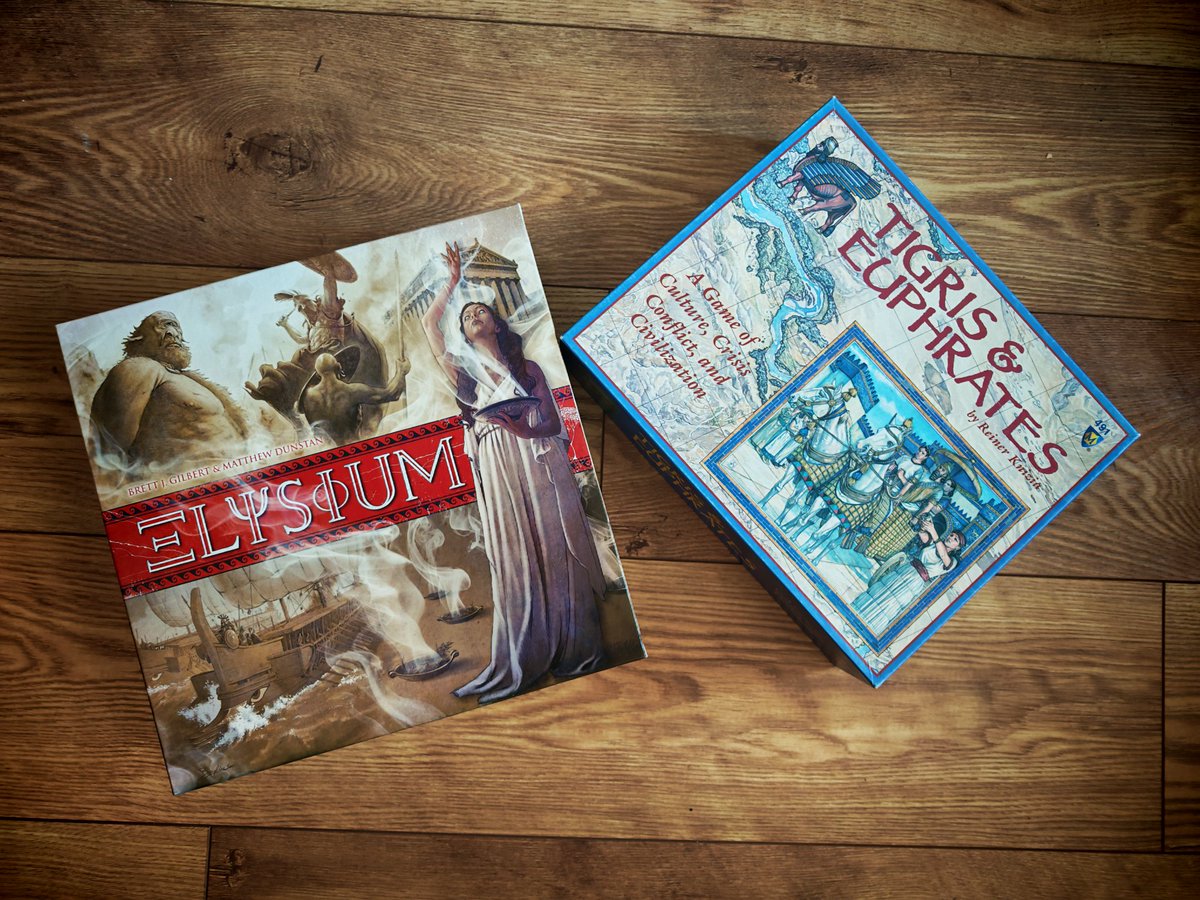 AlexImrie23's tweet image. Papers done and packing almost complete for #CA2025. Might be packing a couple ancient-themed games in case any delegates find themselves at a loose end on Friday night!
Counts as work, right?! 🤣
(And yes, I'm aware of the Greek script being butchered on the 'Elysium' box!)
