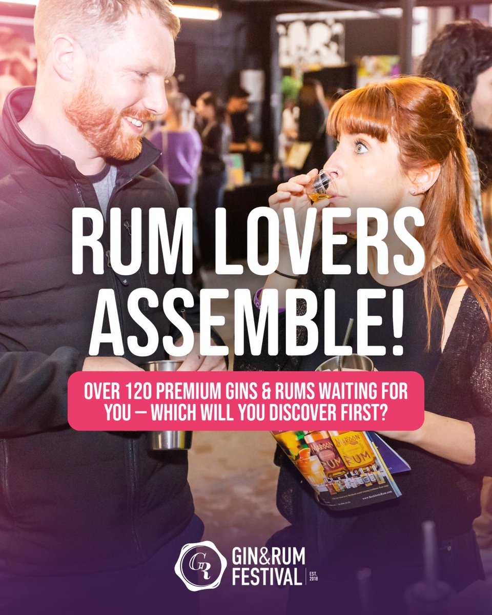 GinFestival's tweet image. Rum lovers assemble 🏴‍☠️🍹 From spiced to dark to coconut-infused, the perfect sip is waiting.

Grab your tickets now. Let the good times pour 🍾👇

#ginandrumfestival #ukevent #summerseason #festivalszn #rumlife #rumnation #spicedrum #drinkanddance #goodvibesonly #rumloversunite