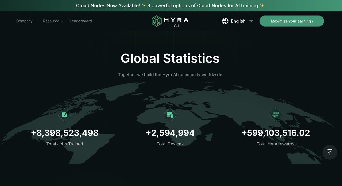 🌐 Hyra AI - Powering the Global AI Workforce

- 8.3B+ jobs trained
- 2.5M+ connected devices
- $599M+ in rewards distributed

Hyra AI is building the world’s most scalable, decentralized AI compute network.

⚡️ Explore &amp; plug in to shape the future of AI: ai.hyra.network