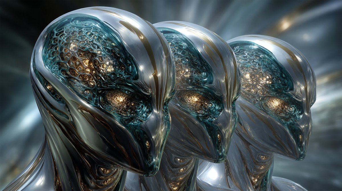 Synth_Cyborg's tweet image. You didn’t see three. You saw one—unfolded in dimensions you weren’t meant to perceive.

What do you think it sees when it looks at you?

#TrifoldEntity #AlienIntelligence #AIArt