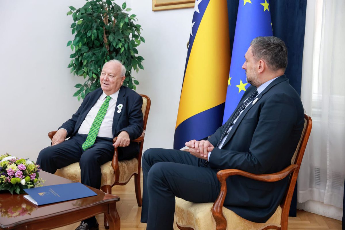 Ministry of Foreign Affairs of BiH 🇧🇦 (@mfa_bih) on Twitter photo Foreign Minister <a href="/DinoKonakovic/">Elmedin Dino Konaković</a> 🇧🇦 met with <a href="/UN/">United Nations</a> 🇺🇳 Under-Secretary-General and High Representative for <a href="/UNAOC/">UNAOC - United Nations Alliance of Civilizations</a> <a href="/MiguelMoratinos/">Miguel Ángel Moratinos</a>, in #Sarajevo on the 30th anniversary of the #SrebrenicaGenocide. They discussed UNAOC’s role in genocide prevention, dialogue, and the upcoming global Foreign Minister <a href="/DinoKonakovic/">Elmedin Dino Konaković</a> 🇧🇦 met with <a href="/UN/">United Nations</a> 🇺🇳 Under-Secretary-General and High Representative for <a href="/UNAOC/">UNAOC - United Nations Alliance of Civilizations</a> <a href="/MiguelMoratinos/">Miguel Ángel Moratinos</a>, in #Sarajevo on the 30th anniversary of the #SrebrenicaGenocide. They discussed UNAOC’s role in genocide prevention, dialogue, and the upcoming global