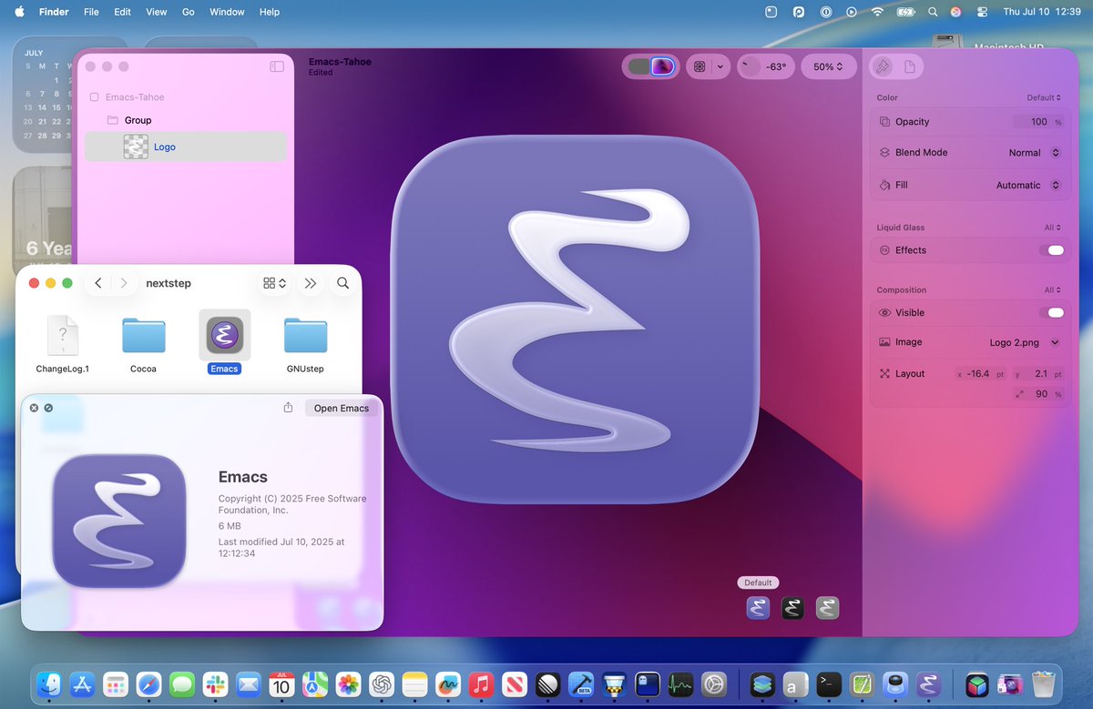 Starting to live on macOS 26, but first gotta make Emacs worthy of the dock. https://t.co/Jq0rbNrydK