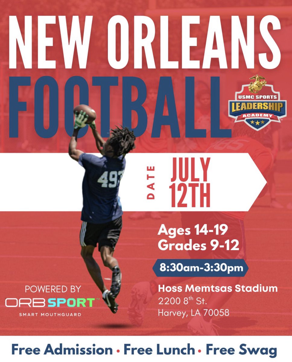 Edward Bailey III (@kool_upnext1) on Twitter photo I’m proud to say I will be attending the <a href="/USMCSLA/">USMC Sports Leadership Academy</a> NOLA FOOTBALL CAMP on July 12th @ The Hoss Memtas Stadium. Thank you <a href="/USMCSLA/">USMC Sports Leadership Academy</a> for this opportunity🙏🏾🙏🏾. I’m proud to say I will be attending the <a href="/USMCSLA/">USMC Sports Leadership Academy</a> NOLA FOOTBALL CAMP on July 12th @ The Hoss Memtas Stadium. Thank you <a href="/USMCSLA/">USMC Sports Leadership Academy</a> for this opportunity🙏🏾🙏🏾.