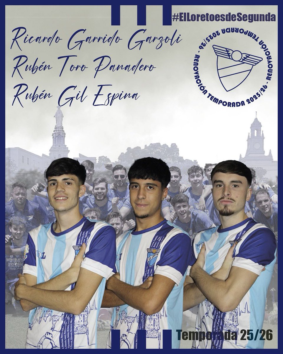 📣 ¡Anunciamos tres nuevas renovaciones para la temporada 2025/26!

🔵 Riki, Juventud, hambre de crecer y una gran presencia en el juego aéreo.

⚪️ Rubén Toro, Magia en sus botas, desborde constante

🔵 Rubén Gil, loretista de cuna, seguirá aportando garra, compromiso y corazón.