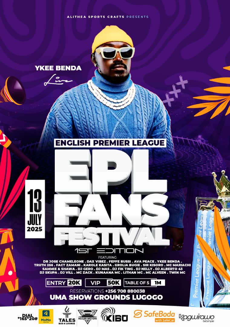 Just 3 days to go ,have you got your jersey yet?
All your favourite stars are turning up in their jerseys  too,The #EPLFANSFESTIVAL is happening this Sunday at UMA Show Grounds LUGOGO!
Get your ticket  via quicket.com!