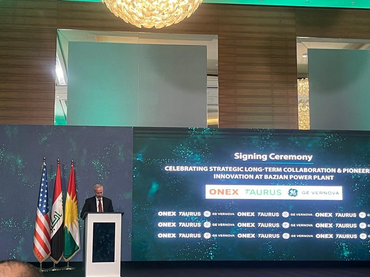 USCGERBIL's tweet image. We’re proud to see U.S. companies like @GEVernova supporting Iraq and the Kurdistan Region’s energy security. Expanding 24/7 electricity through the @Runaki_gov_krd project to 2M residents is a vital step forward for the #Iraqi_Kurdistan_Region.