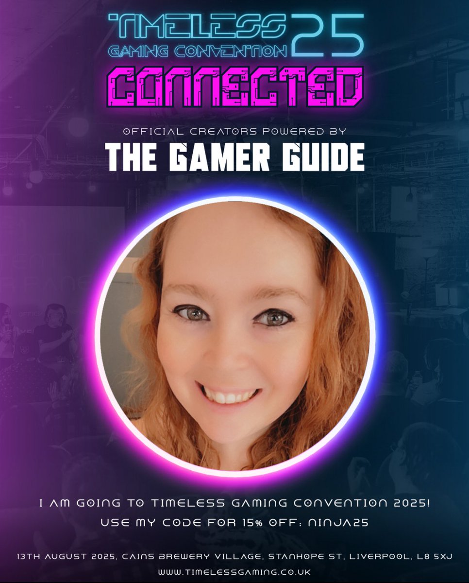 Lu 🧡💜 (@msginnintwitch) on Twitter photo <a href="/TimelessGC/">TimelessGamingCon</a> it’s nearly time!!!
Who excited? Come and play games with me!!!!
Remember guys be using code ninja25 at checkout to get 15% off your ticket!!
Can’t wait to meet you!!!
#timelessgc25 <a href="/TimelessGC/">TimelessGamingCon</a> it’s nearly time!!!
Who excited? Come and play games with me!!!!
Remember guys be using code ninja25 at checkout to get 15% off your ticket!!
Can’t wait to meet you!!!
#timelessgc25