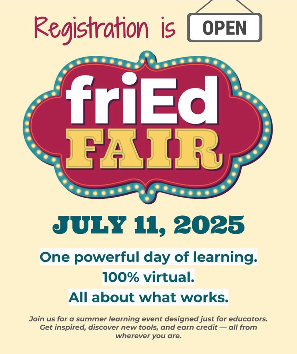 PHausEDU's tweet photo. Have you registered yet?!

friEdFair is stacked with awesome—from Amy Mayer’s keynote on AI to hands-on sessions with your favorite friEdTech faces. 

Plan your adventure and check out the full schedule here: https://t.co/pDqrJugP4i #friEdFair #friEdTech https://t.co/JzBMe3UAKH