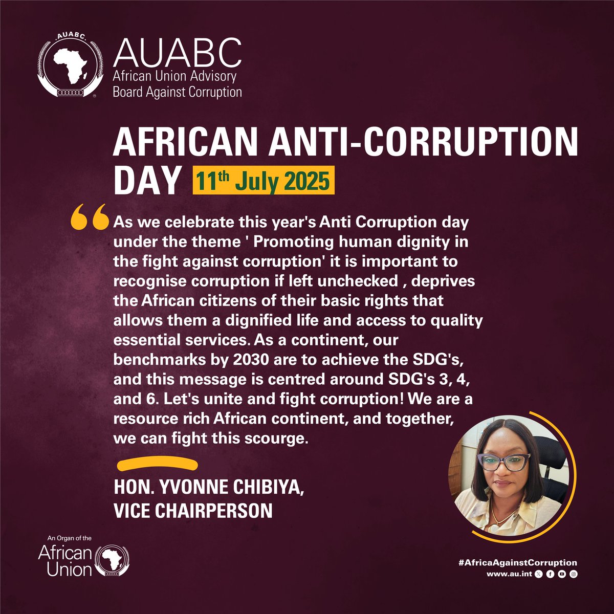 African Union Advisory Board Against Corruption (@auabc_) on Twitter photo Join us on 11th July
Spread the word
Book the your slot!!!
#AfricaAgainstCorruption
For more information, visit bit.ly/4kB8uKt
<a href="/HonEdemSenanu/">Hon. Edem Senanu</a> Join us on 11th July
Spread the word
Book the your slot!!!
#AfricaAgainstCorruption
For more information, visit bit.ly/4kB8uKt
<a href="/HonEdemSenanu/">Hon. Edem Senanu</a>
