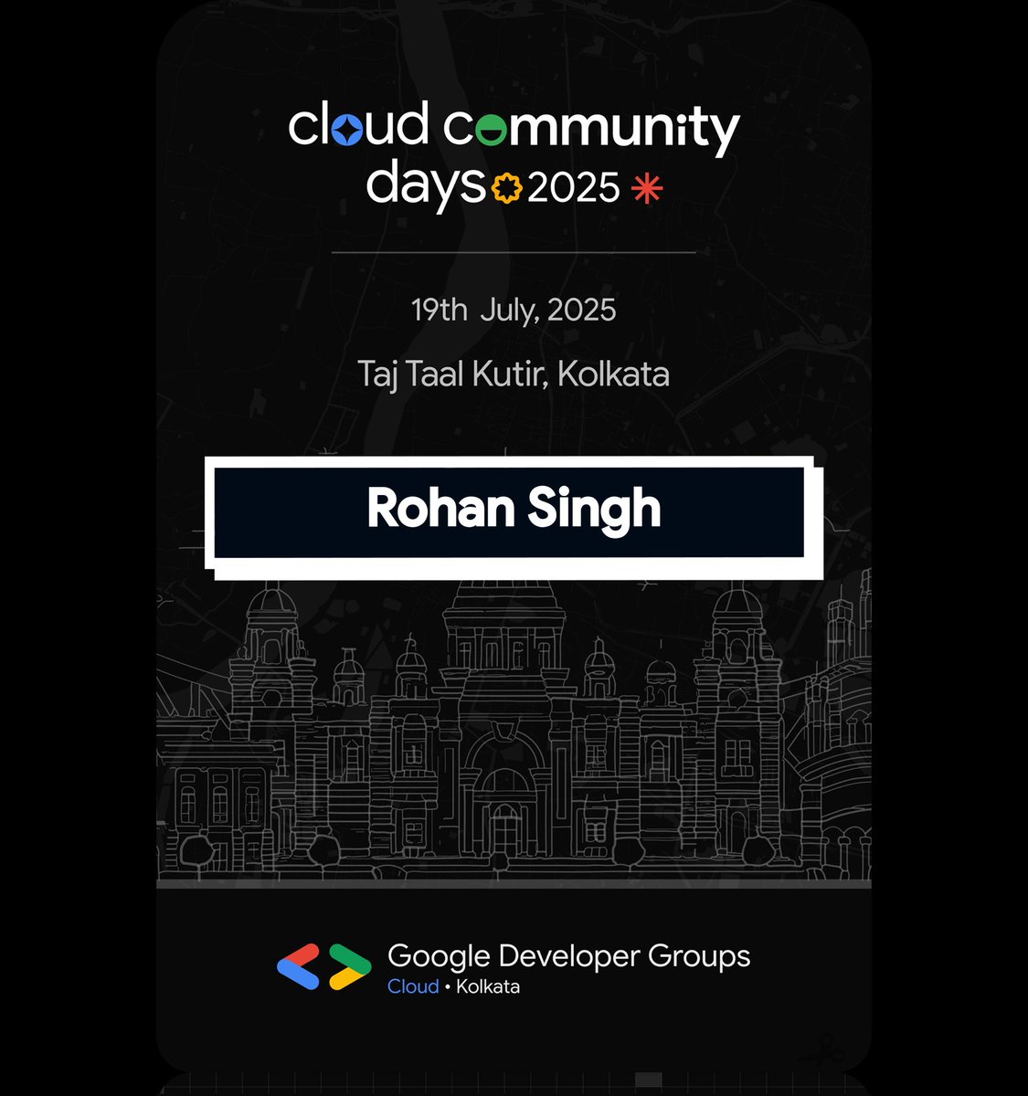Rohan30_01's tweet image. I got my ticket for @gdgcloudkol Cloud Community Day!
Super excited to meet fellow enthusiasts 🚀☁️
Anyone else coming?

#CCDKol2025 #GDGCloudKolkata #GoogleCloudCommunity