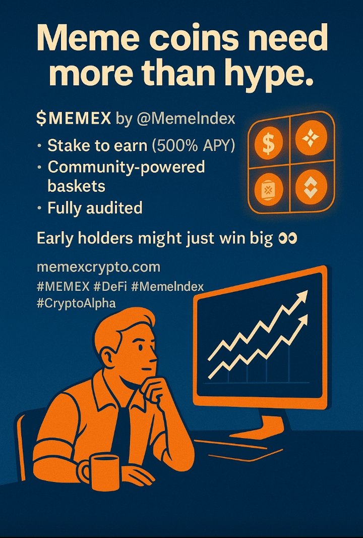 XAlphaleo95075's tweet photo. > Meme coins need more than hype.
$MEMEX by @MemeIndex is building the first decentralized meme-coin index:
🔹 Stake to earn (500%+ APY)
🔹 Community-powered baskets
🔹 Fully audited
Early holders might just win big 👀
🔗 https://t.co/Te7HFxr12i
#MEMEX #DeFi #MemeIndex #Crypt https://t.co/x01ZSwFHZA