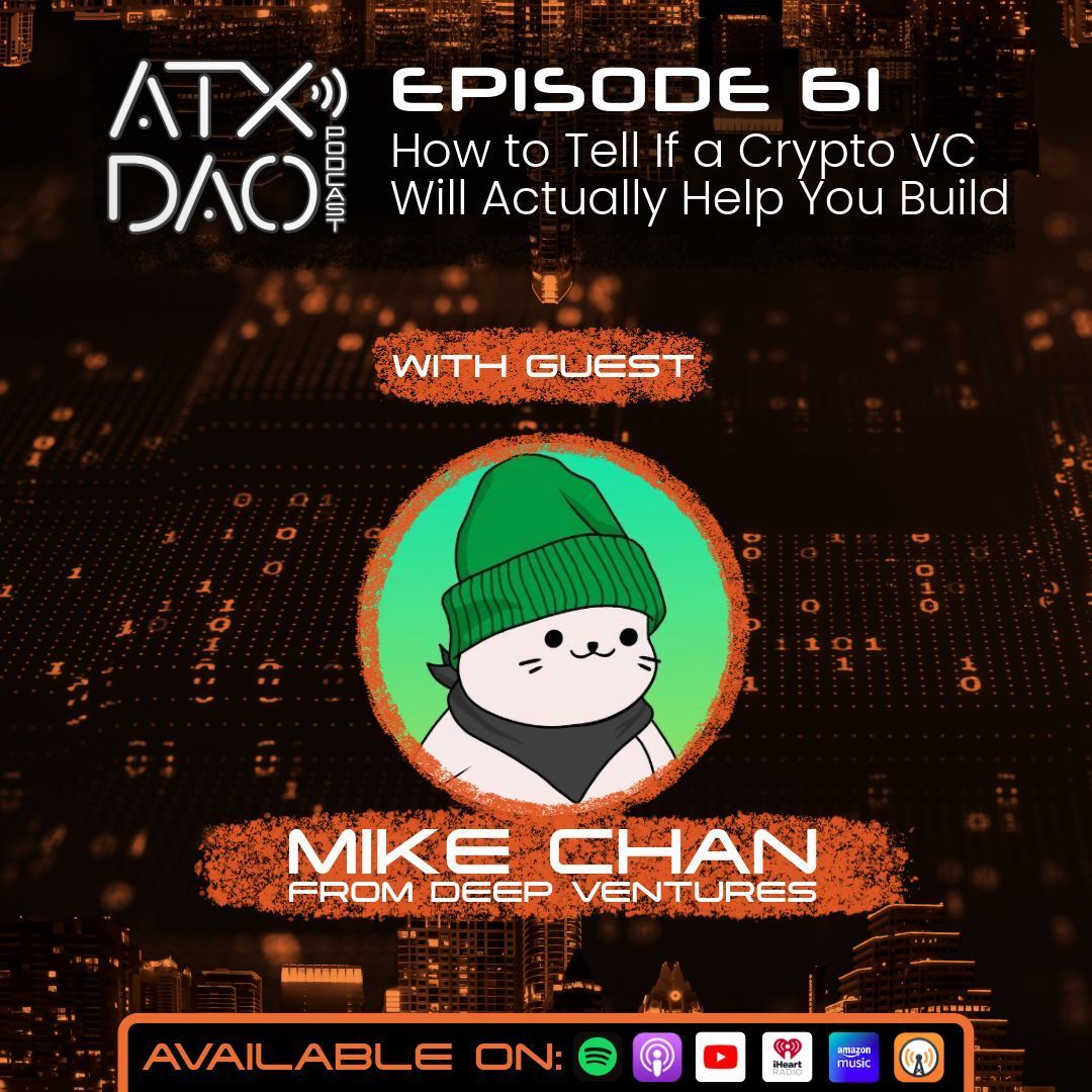 ATXDAO's tweet image. What makes a crypto VC actually useful to founders?
We sat down with @mikewchan of @DeepVenturesVC to talk about founder empathy, raising in the bear, and how capital allocation is evolving in Web3.
🎧 Listen Here: buff.ly/mjZB9bG