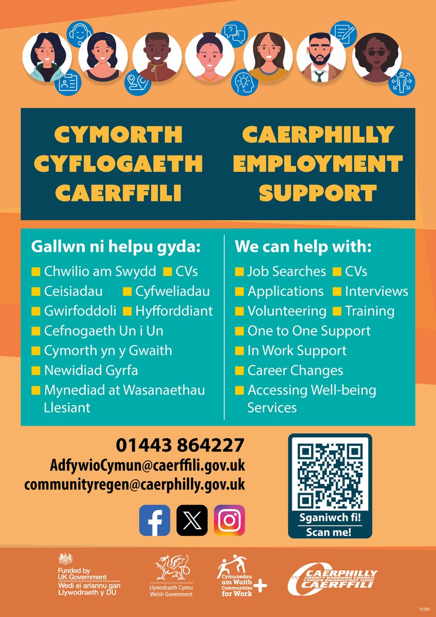 Caerphilly Employment Support (@caerphillyregen) on Twitter photo Cymorth AM DDIM!
FREE Support!
πππππππππππππππππ
π€ Galw Heibio Cyflogaethn / Employment Drop In
π Nghanolfan Byd Gwaith Bargod / Bargoed Job Centre
π
Bob Dydd Mawrth / Every Tuesday
π 10am β 4pm
Nid oes angen apwyntiad / No appointment needed Cymorth AM DDIM!
FREE Support!
πππππππππππππππππ
π€ Galw Heibio Cyflogaethn / Employment Drop In
π Nghanolfan Byd Gwaith Bargod / Bargoed Job Centre
π
Bob Dydd Mawrth / Every Tuesday
π 10am β 4pm
Nid oes angen apwyntiad / No appointment needed