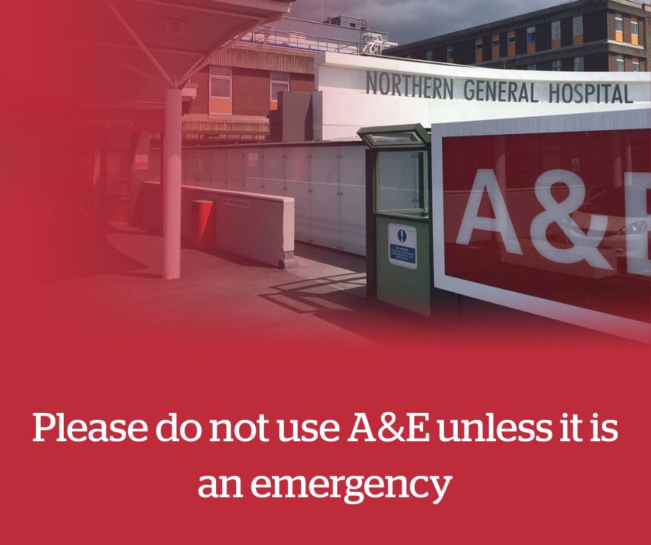 SheffieldHosp's tweet image. Please do not use A& E unless it is an emergency🚨
We are exceptionally busy today with high numbers of emergency patients, so please use another service if your injury or illness is not an emergency. You will be seen much quicker.
🔗Where to get help: sth.nhs.uk/sheffield-urge…