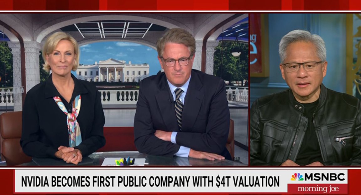 Billionaire Jensen Huang on MSDNC's Morning Joe

so absurd 

$NVDA