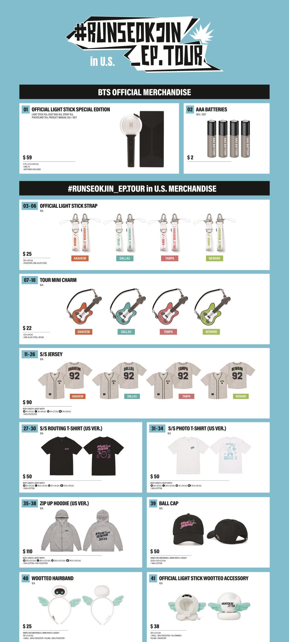 RUNSEOKJIN_EP.TOUR in U.S. ダラス限定ストラップ RUNSEOKJIN_EP.TOUR in U.S. ダラス限定ストラップ BTS JIN