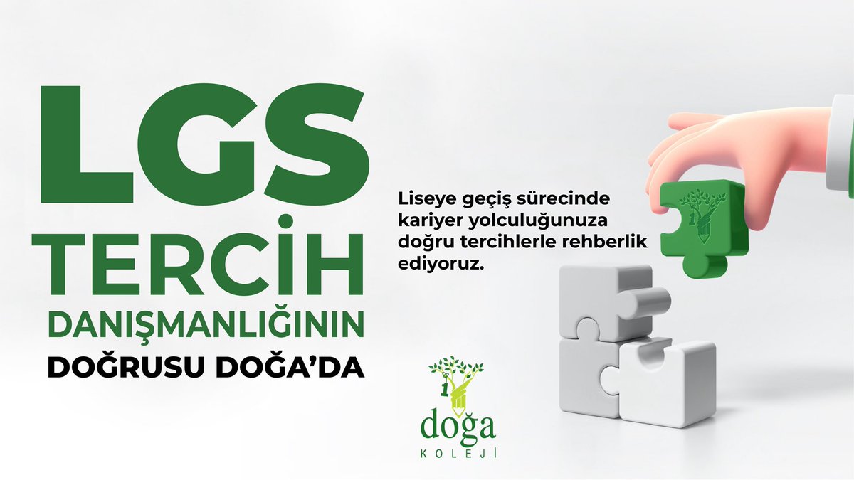 LGS tercih danışmanlığının doğrusu Doğa’da!
Liseye geçiş sürecinde kariyer yolculuğunuza doğru tercihlerle rehberlik ediyoruz. 
Danışmanlık için: dogakoleji.k12.tr/basvurular/lgs/