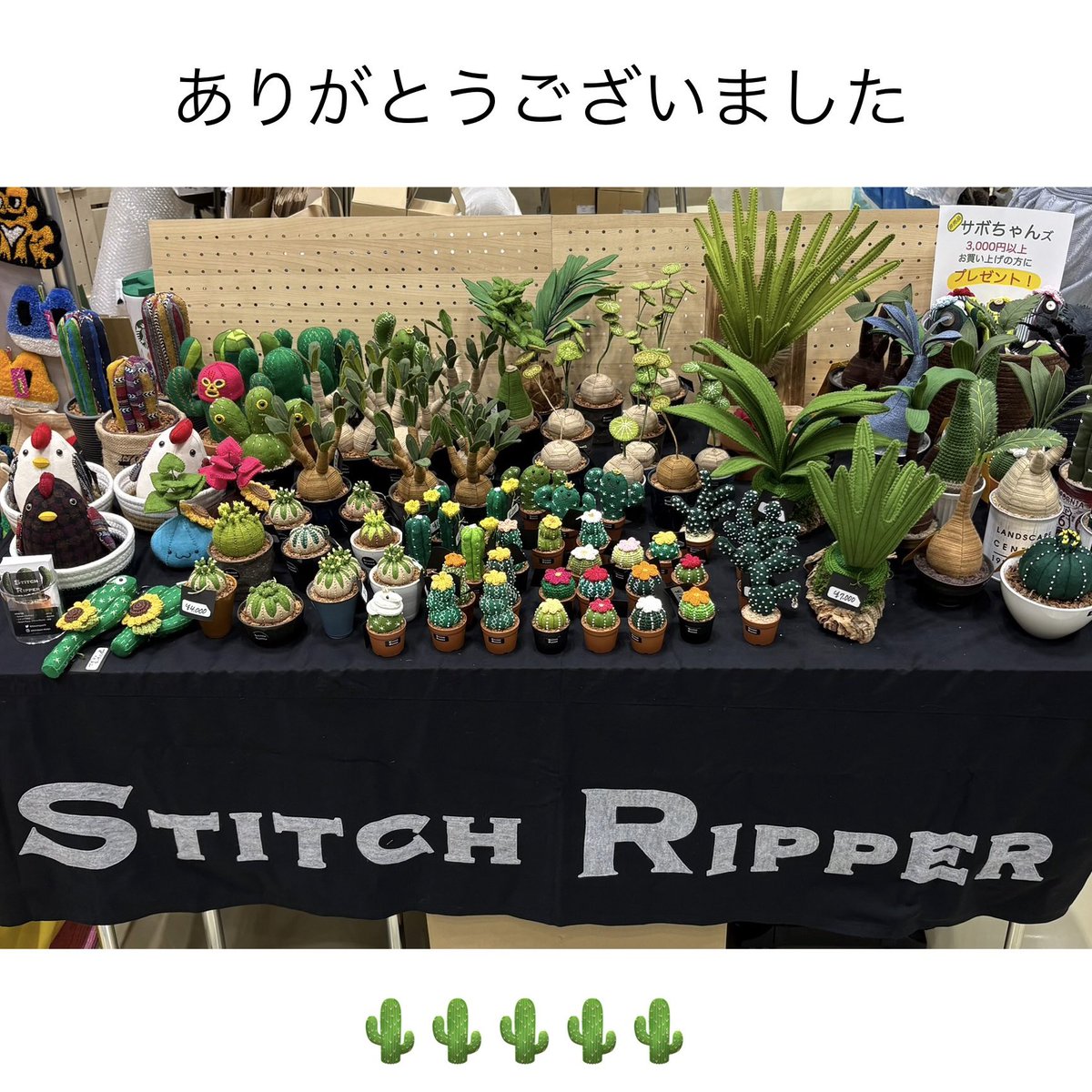 StitchripperD's tweet image. 🌵 7/5(土)~6(日)のデザインフェスタvol.61が終了しました
暑いなか、皆さま、どうもありがとうございました
広い会場でスティッチリッパーのブースにたどり着いてくださった皆さまに心から感謝致します
本当にありがとうございました✨