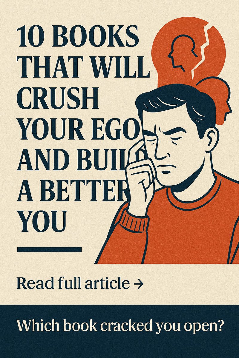AfreenAara's tweet photo. 📚 These books won’t comfort you — they’ll confront you.
Raw truth. No sugarcoating.
If you're ready to break your ego &amp; rebuild from the inside, this is your sign.

🔗 10 Books That Will Crush Your Ego And Build a Better You https://t.co/sUH2jURYse
#SelfGrowth #EgoCheck https://t.co/WevPdHFR7D