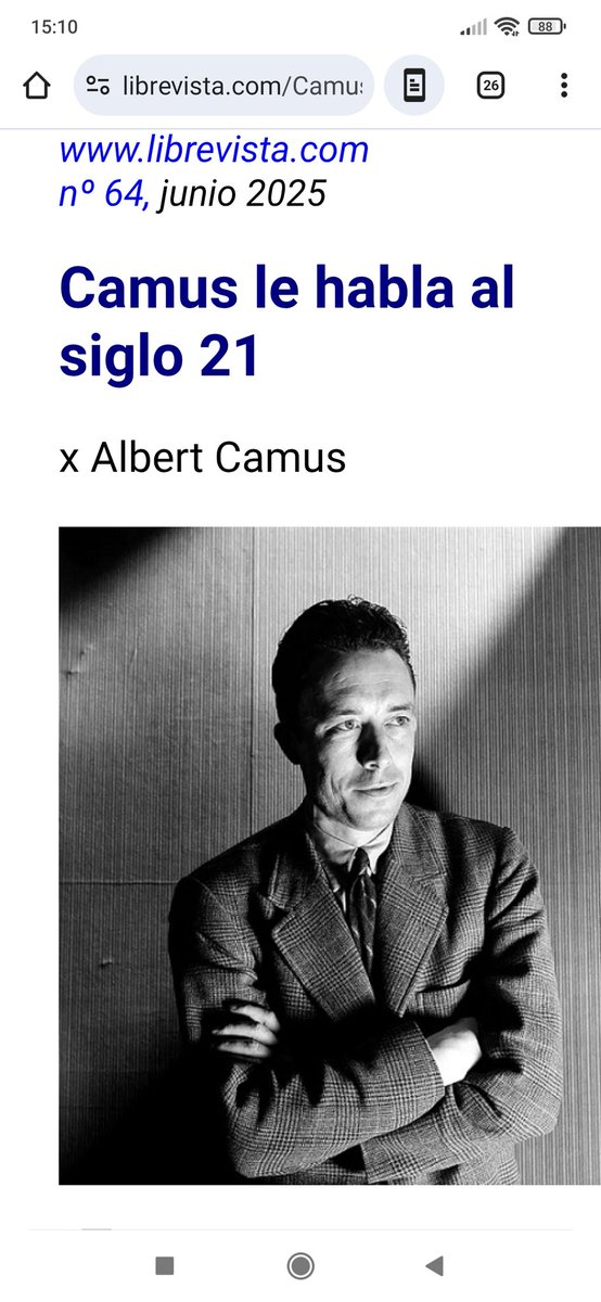 librevista's tweet photo. El pensamiento de Albert Camus está para ser leído hoy.
Aquí habla del diálogo para el diálogo, de resistencia incondicional “ante las locuras que nos proponen”, el poder, la pluralidad de posturas, del soñador que no asesino y +
https://t.co/njL4zJZAj8
#librevista #camus #ensayo https://t.co/9SU19Crjak