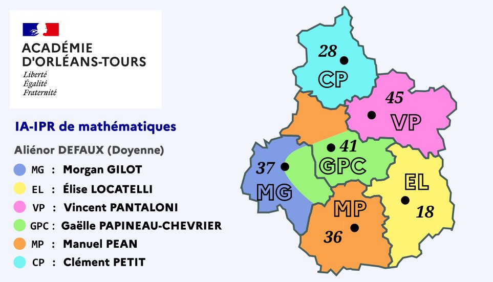 On prépare la rentrée scolaire 2025.
Quelques changements dans l'équipe d'inspection <a href="/maths_ot/">MATHS_OT : Maths dans l'ac. d’Orléans-Tours</a> 😎
Félicitations et bienvenue à <a href="/eliselocatelli/">Elise Locatelli</a> !