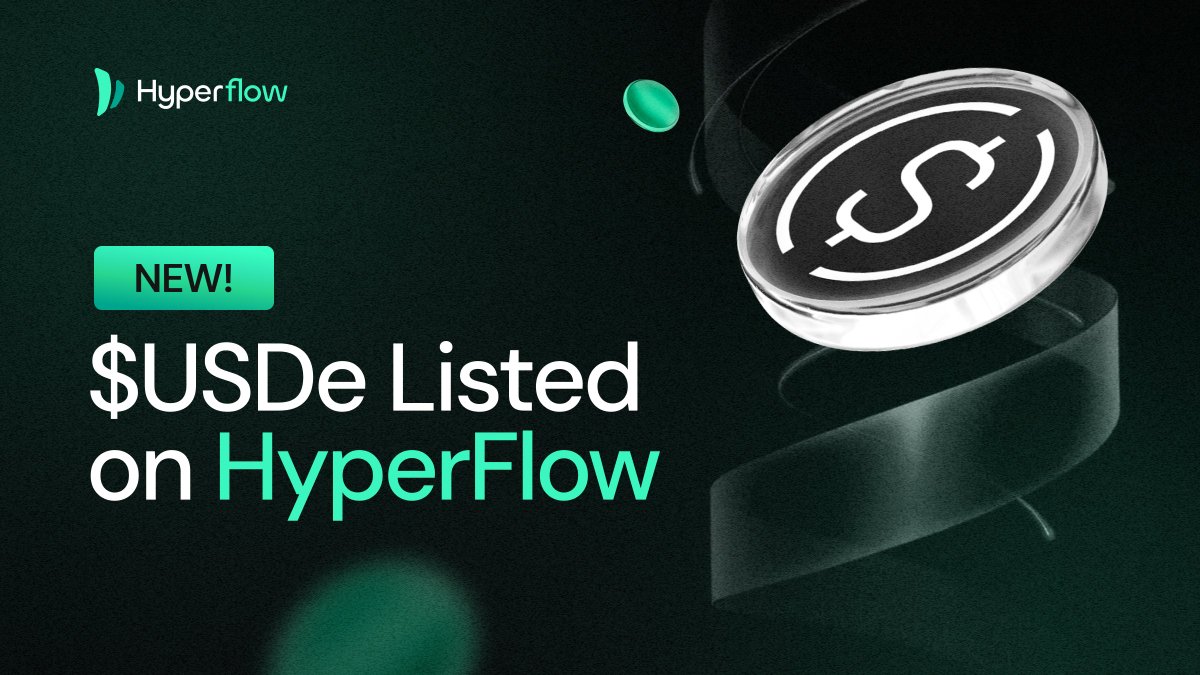 HyperFlow_fun's tweet image. USDe is now live on HyperFlow Swap &amp;amp; Bridge! Seamlessly swap or bridge your funds on our platform.
Check it out: hyperflow.fun 
#HyperFlow #USDe #DeFi