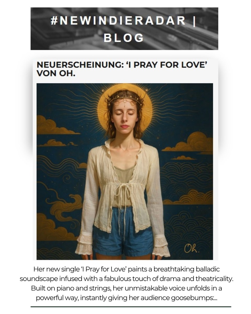 ✨ NEW REVIEW on #NewIndieRadar ✨
#NewIndieRadar an independent German music blog just featured “I Pray for Love” Thank you @NewIndieRadar for this wonderful review!

newindieradar.com/post/788660517…

#NewIndieRadar #BalladWave #IndiePop #IPrayForLove #musicdiscovery