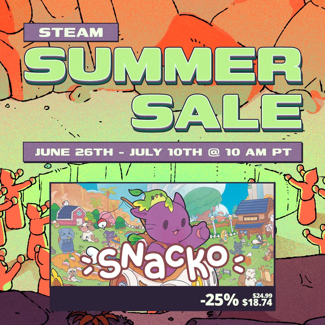 snackodev's tweet image. We're getting close to the final moment oft he Steam Summer Sale! Make sure to get Snacko for 25% off now before it's too late!