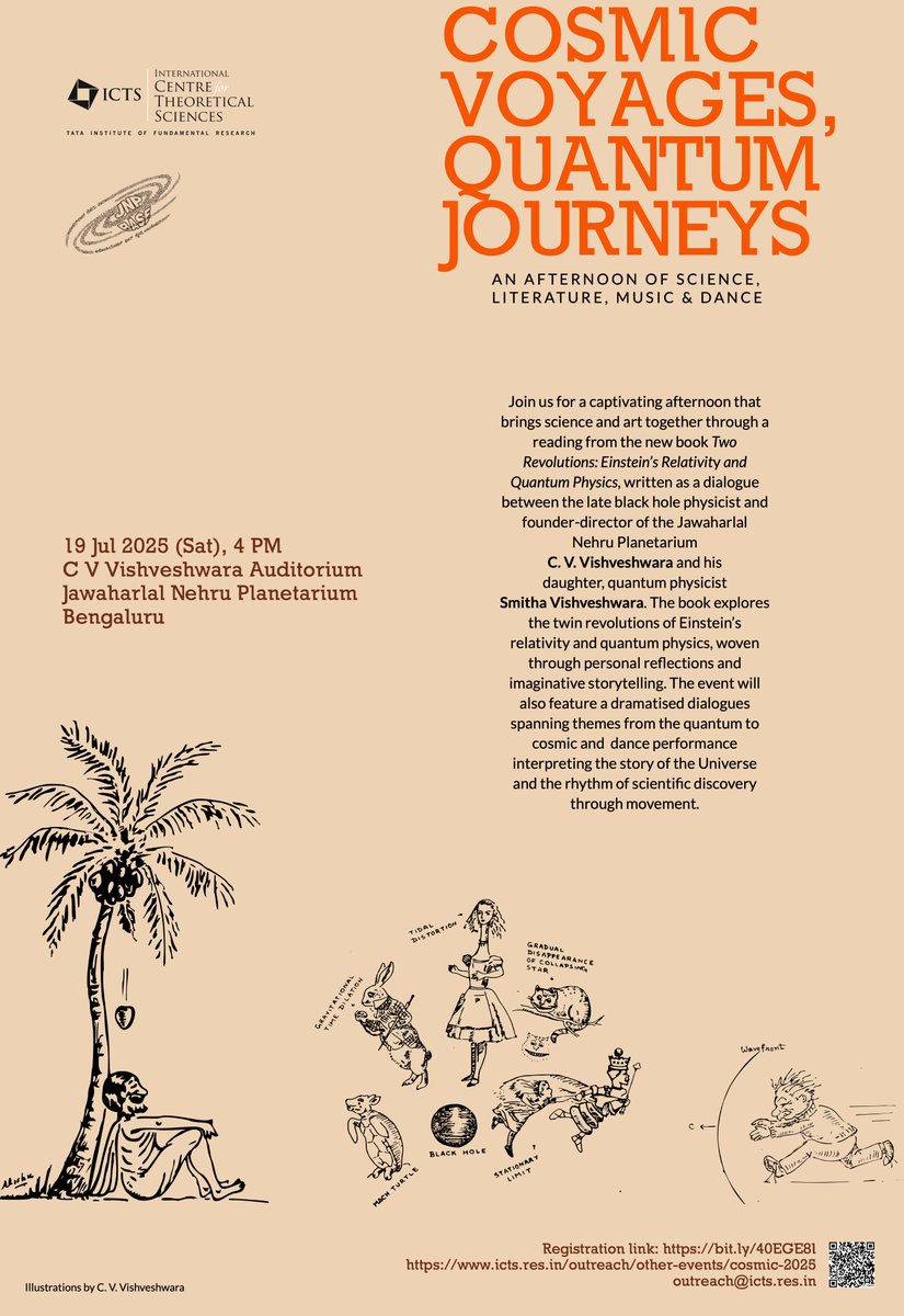 Join us for Cosmic Voyage — a blend of science, storytelling &amp; dance! Featuring readings from 'Two Revolutions'. Organized by <a href="/ictstifr/">ICTS</a>, more details in the poster.
Registration link: bit.ly/40EGE8I