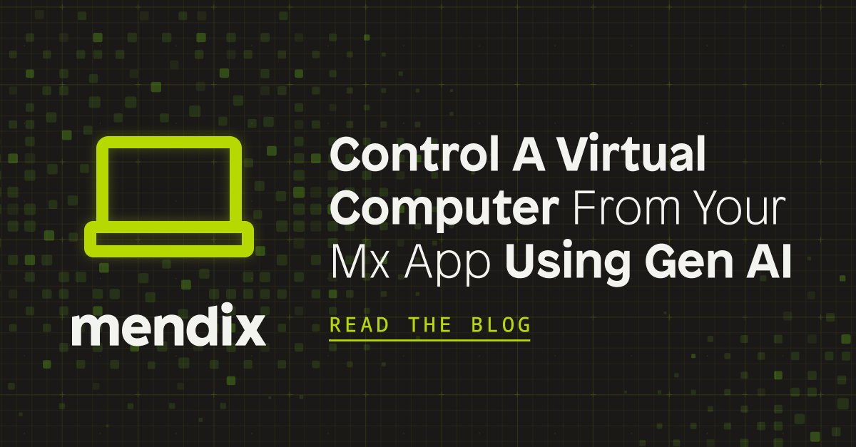 What if your Mendix app could use a computer to perform tasks based on what the user asks? 🤯 Simply use our GenAI Showcase App, Claude Sonnet 3.7 via the Amazon Bedrock connector, and a simple REST setup.

👉 spkl.io/6017ADuY1
#Mendix #GenAI #LowCode #AIApps #ComputerUse