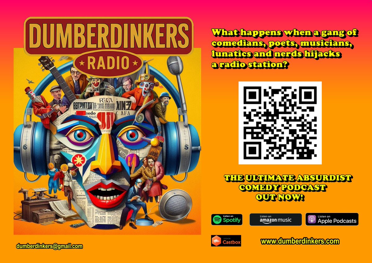 Billy_Bernie's tweet photo. 🎧 Available on all major platforms
 👉 Listen now at https://t.co/RM1O7SqOBR
#comedy #podcasts #podcastcomedy #funny #humor #dada #dadaist #absurdism #absurdist #surrealism #darkhumour #Dumberdinkers #Satire #MusicalComedy #ComedyPodcast #SurrealHumor https://t.co/OMhwgceHQf