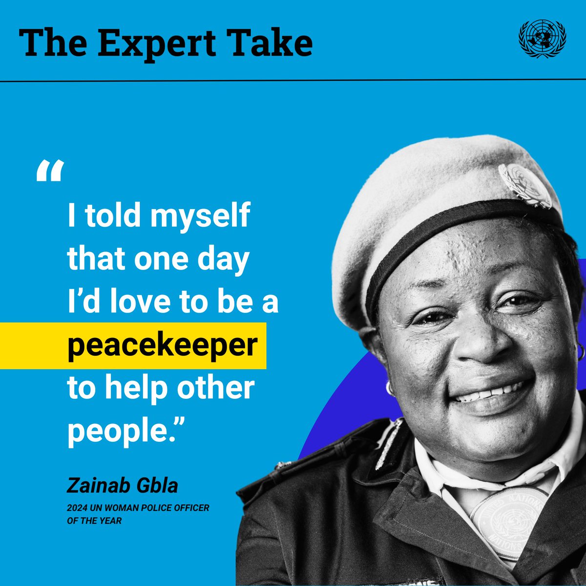 UN Peacekeeping (@unpeacekeeping) on Twitter photo Chief Superintendent Zainab Gbla of Sierra Leone🇸🇱 is a <a href="/UNISFA_1/">UNISFA</a> <a href="/UNPOL/">United Nations Police</a> Officer in #Abyei
Seeing UN peacekeeping's impact in her home country, Zainab was inspired to become a peacekeeper "to help other people, to return the favour"
Read 👉ow.ly/W82o50WjNWP <a href="/SierraLeoneUN/">SierraLeone@UN</a> Chief Superintendent Zainab Gbla of Sierra Leone🇸🇱 is a <a href="/UNISFA_1/">UNISFA</a> <a href="/UNPOL/">United Nations Police</a> Officer in #Abyei
Seeing UN peacekeeping's impact in her home country, Zainab was inspired to become a peacekeeper "to help other people, to return the favour"
Read 👉ow.ly/W82o50WjNWP <a href="/SierraLeoneUN/">SierraLeone@UN</a>