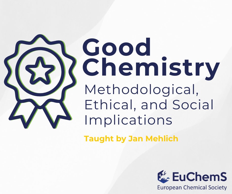 EuChemS's tweet image. Curious about the #ethical, #social and #methodological sides of your #research? 🌍
Join the #EuChemS course to explore how chemistry connects with society and why good chemistry matters.
🔗euchems.eu/e-learning/