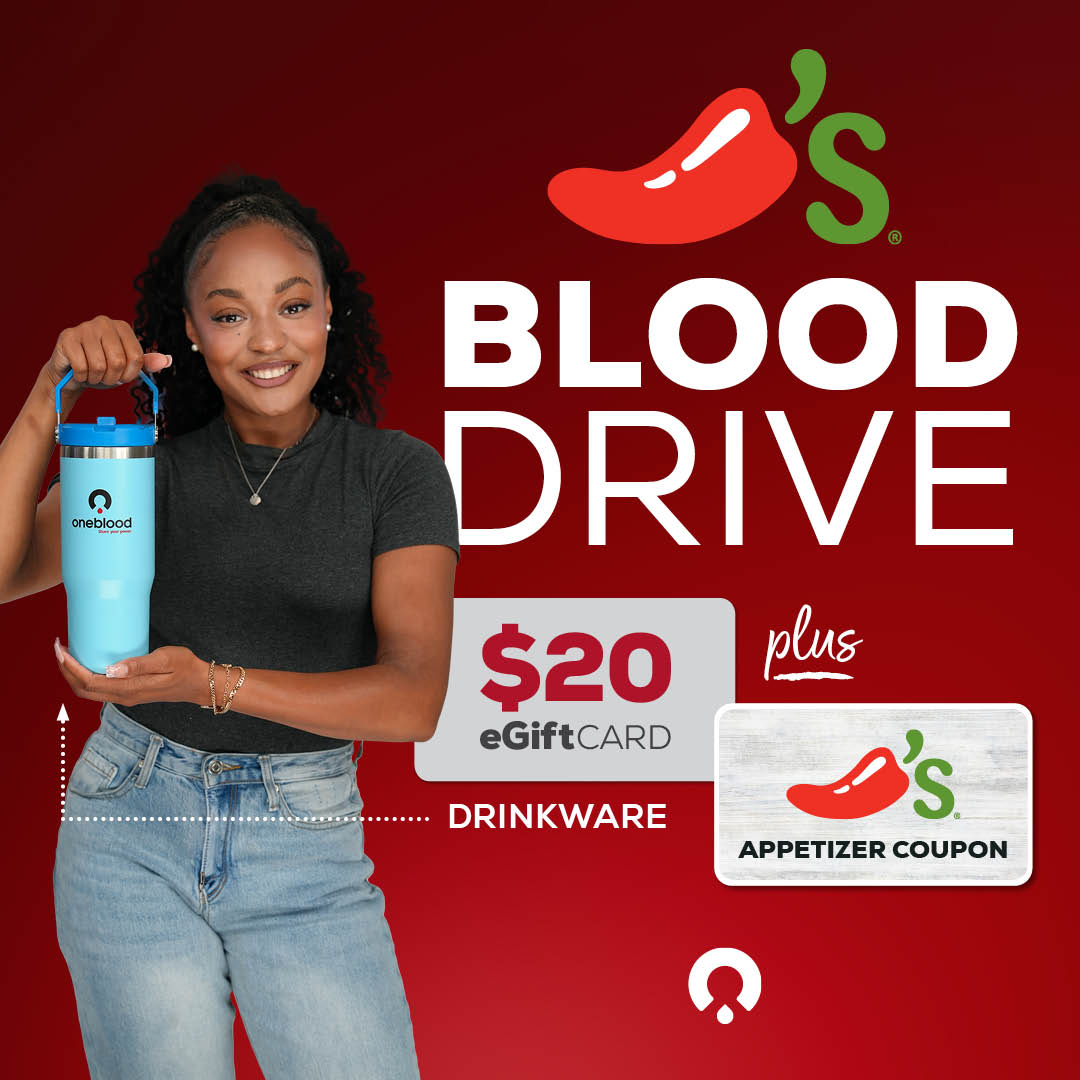 [𝗝𝘂𝗹𝘆 𝟭𝟭-𝟭𝟯] The Big Red Bus is back at 𝗖𝗵𝗶𝗹𝗶'𝘀! 

Donate blood at select 𝗖𝗵𝗶𝗹𝗶'𝘀 locations and as a thank you, you'll receive: 

🌶️ 𝗙𝗿𝗲𝗲 𝗖𝗵𝗶𝗹𝗶'𝘀 𝗔𝗽𝗽𝗲𝘁𝗶𝘇𝗲𝗿 𝗖𝗼𝘂𝗽𝗼𝗻
💳 $20 eGift Card
🥤 Top Handle Drinkware 

Click for more details!