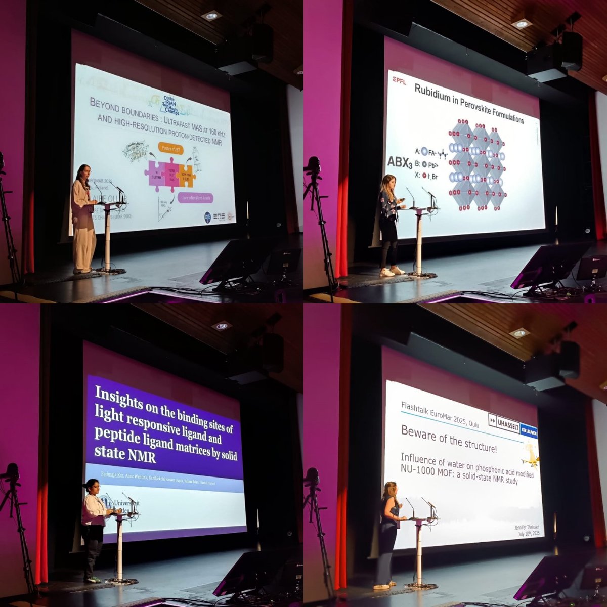 Parallel Session 18 on solid-state NMR is underway 🧱🧲
Featuring parallel talks by Matthias Ernst and Björn Corzilius 🎙️, oral presentations by Amir Goldbourt (due to technical reasons no 📸) and Carl Öster, and 4 great flash talks to wrap it up
#EUROMAR2025 #NMR #MRI #EPR #ESR