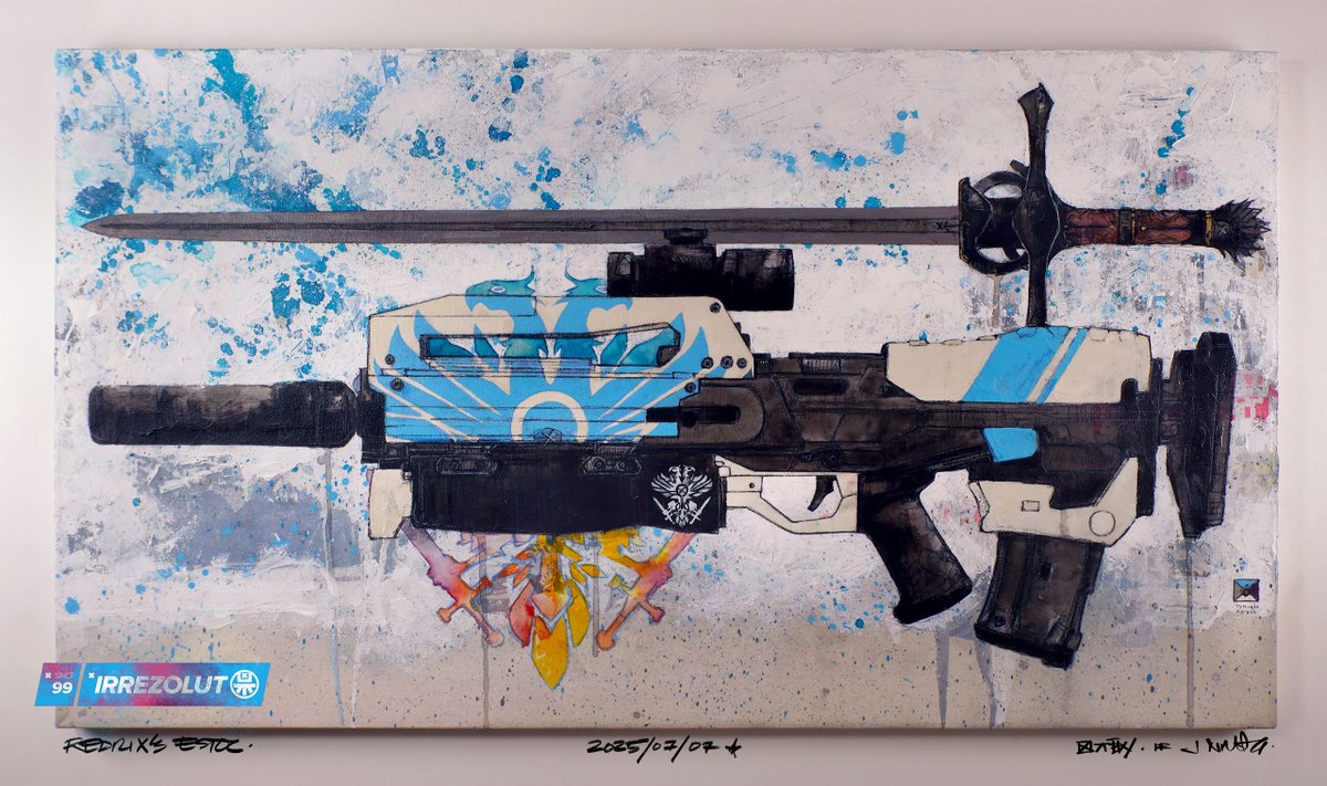 Redrix's Estoc (Tyrian Abyss) * UPDATED
36x20"/91.44x50.8cm

Mixed media on canvas
GCX 2025 Booth Raffle Grand Prize
Proceeds to St Jude Children's Research Hospital

#destiny #artoftheweek #painting #redrixsestoc
