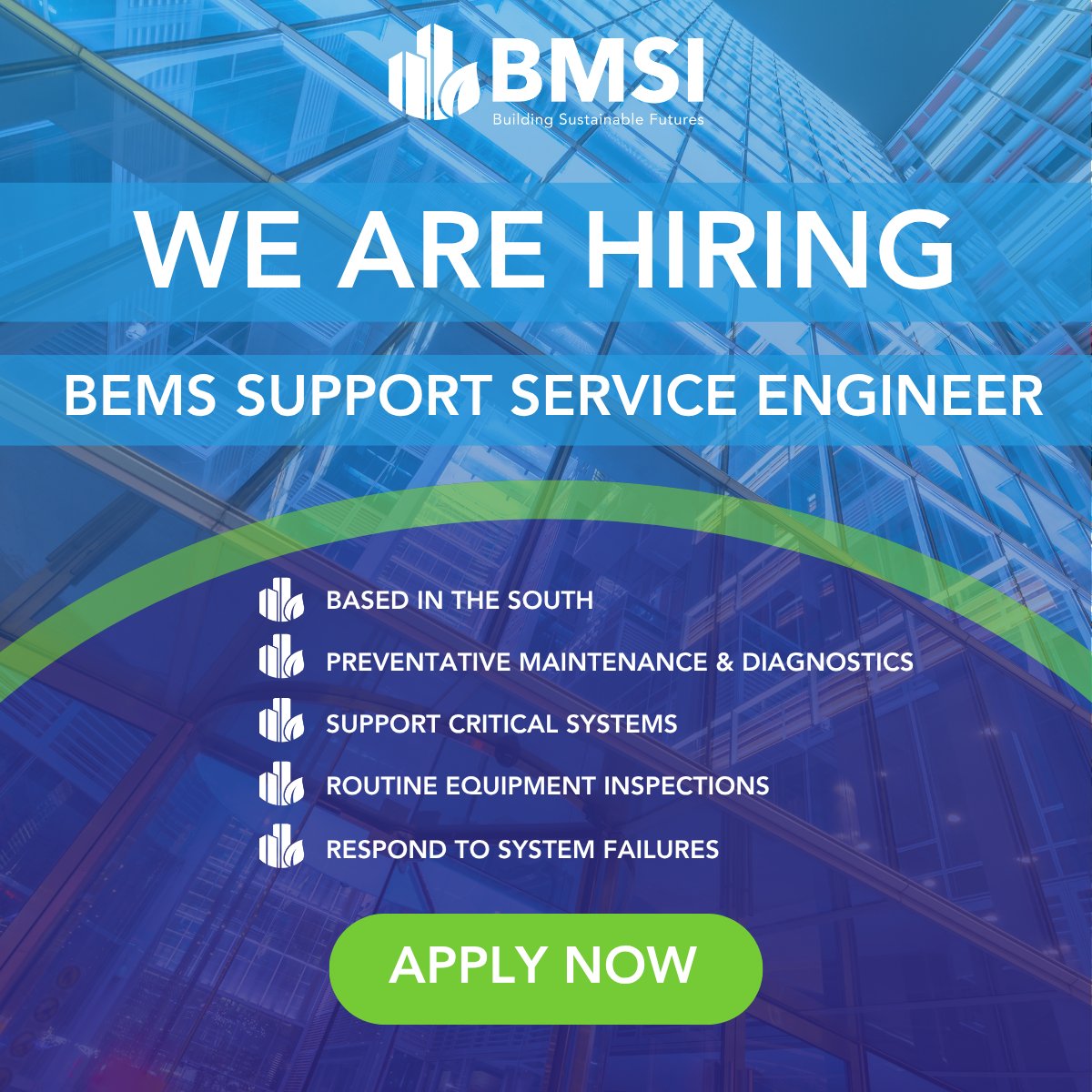 Seeking a BEMS Support Engineer (South)! 🛠️ Use your troubleshooting skills to keep building management systems running 24/7. Make a real impact on energy efficiency &amp; sustainability with BMSI. Apply: careers.bmsi.co.uk/jobs/6141375-b…