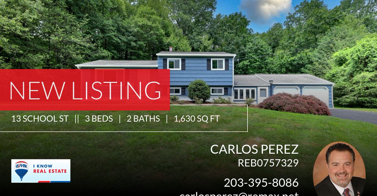 CPerezRealtor's tweet photo. 📍 New Listing 📍 Take a look at this fantastic new property that just hit the market located at 13 School St in Monroe. Reach out here or at 203-395-8086 for more information

#PerezandPartners #remax #remaxrightchoice #weareREMAX... https://t.co/QJ8fmZUrdV https://t.co/Y2KmNWueH1