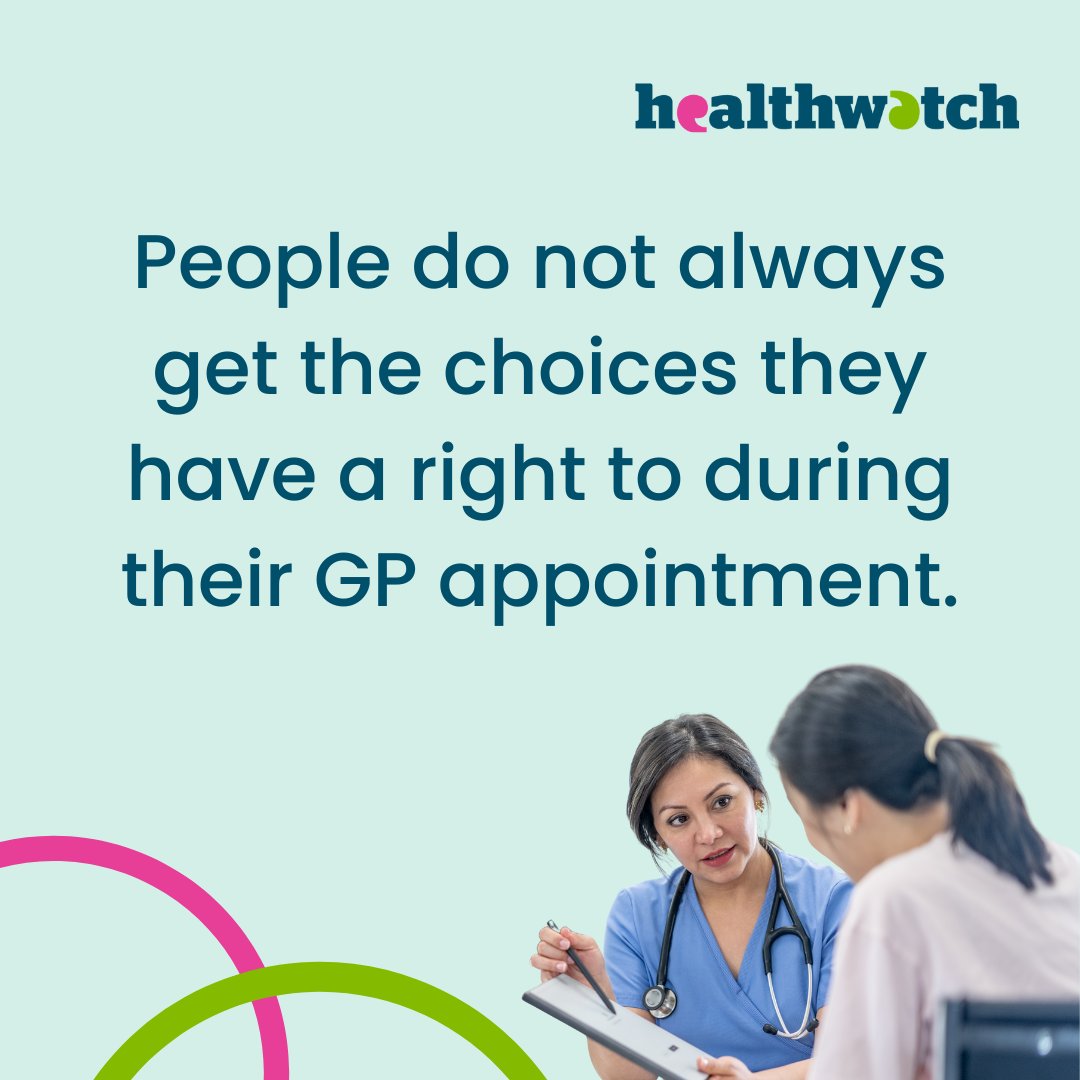 HealthwatchE's tweet image. The GP contract says patients have the right to choose the method by which they book appointments. Yet, our recent research shows under a third of people are always given this choice. Find out more about what we learnt about patient choice - healthwatch.co.uk/report/2025-07…