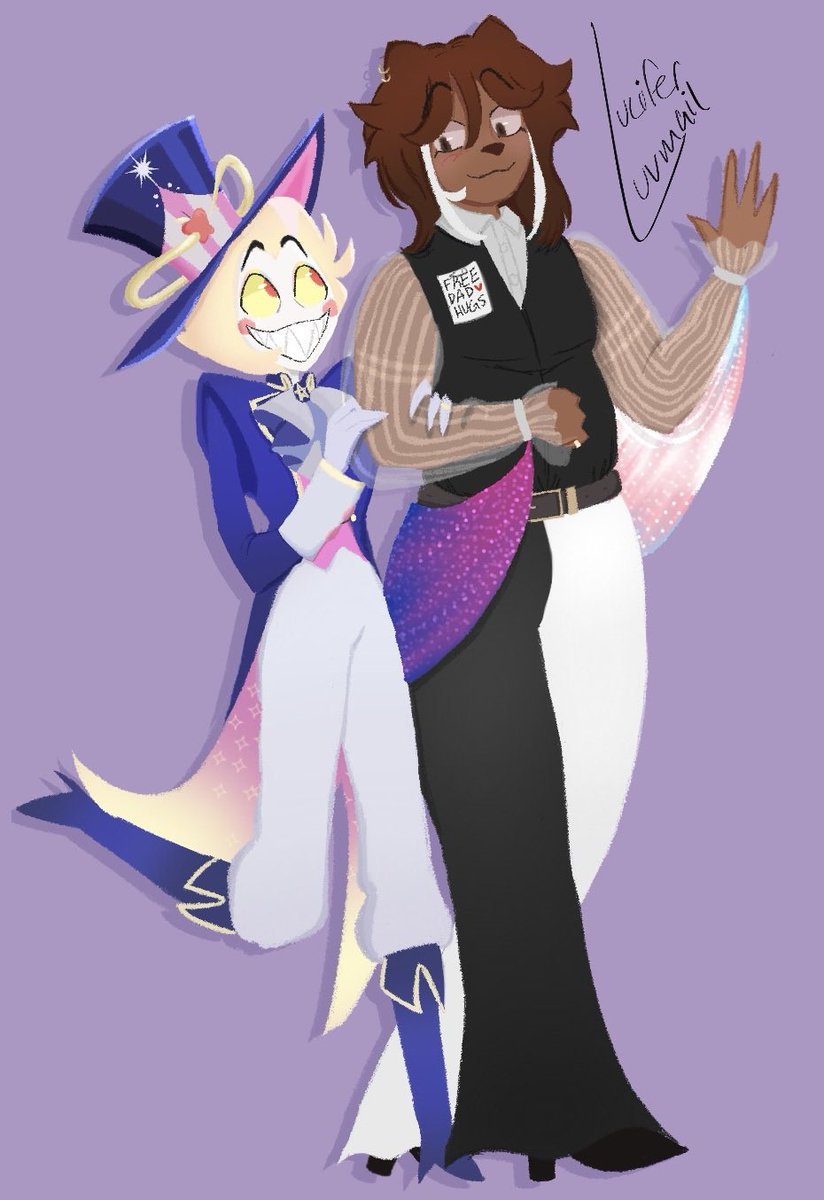 [ #foxapple : walk of pride! ]

yeah yeah i know its july </3 bit rushed but happy late pride from hells gayest dads!! 

#yumetwt #HazbinHotel #HazbinHotelLucifer