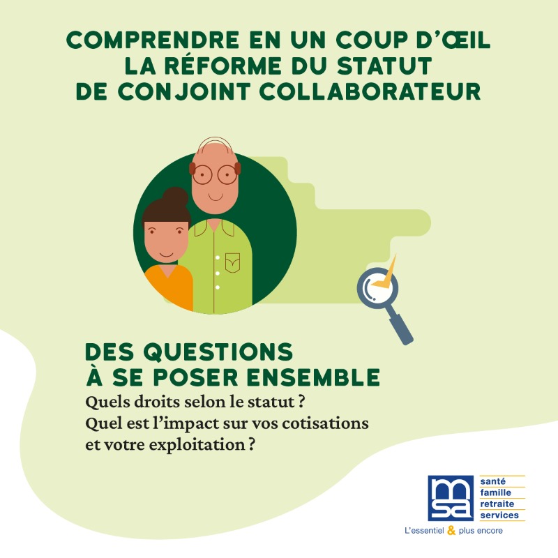 msa_actu's tweet photo. 🧑‍🌾👩‍🌾 [#Réforme] Limitation du statut conjoint collaborateur à 5 ans
Un changement majeur pour les couples agricoles. La #MSA les accompagne : 
> un dispositif d'information 
> des équipes pour orienter vers le bon choix
📎 https://t.co/WTU3iMx9uy