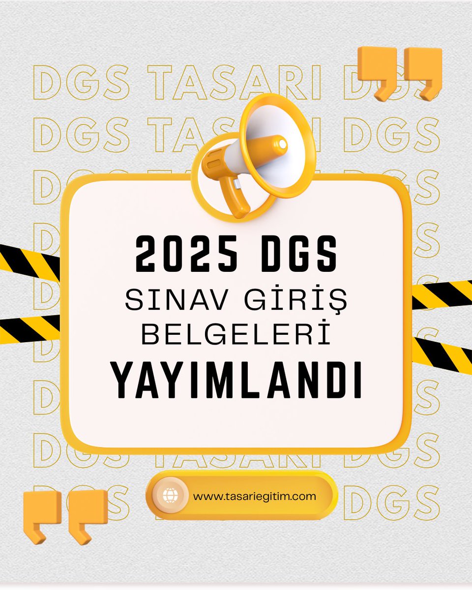 2025-#DGS: Sınava Giriş Belgeleri Erişime Açıldı
20 Temmuz 2025 tarihinde uygulanacak 2025 Dikey Geçiş Sınavı’na (2025-DGS) başvuran adayların, sınava girecekleri bina/salonlara atanma işlemleri tamamlanmıştır. osym.gov.tr