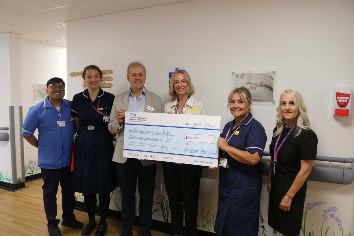 A £500 donation from the Rotary Club of Swaffham will help enhance the comfort of patients and families at our Peddars Way End-of-Life Unit.

To find out more, please visit qehklcharity.co.uk/2025/07/10/gen…