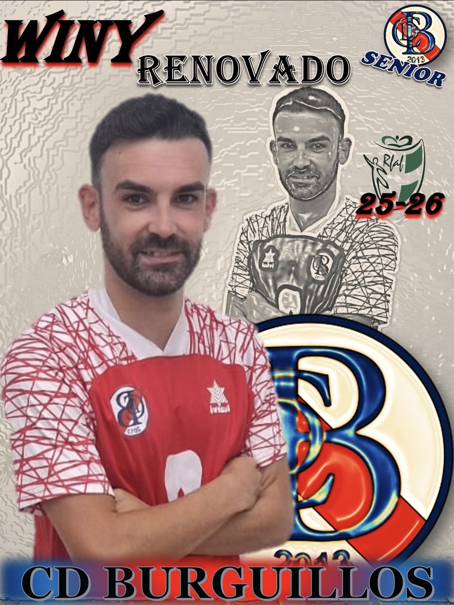 #CDBSenior

🔉Un año más estará con nosotros  "WINY". Cuarta temporada para un jugador que desde que llegó a nuestras filas siempre  lleva este escudo por bandera. Jugador polivalente, trabajador y con un compromiso que hace de el un jugador indispensable para el Mister.