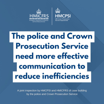 hmcpsi's tweet image. Today with @HMICFRS, we have published a joint inspection report on the building of prosecution cases by the police and @CPSUK. Improvements are required, aided by the National Criminal Justice Board publishing a clear strategy for all parts of the criminal justice system
